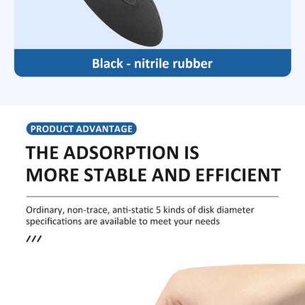 JXD T-20/30/40/58/65 Black Silicone Non-Marking ESD Vacuum Suction Ball