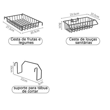 Stainless Steel Kitchen Storage Rack with Drainage System for Sink, Dishwasher Organized for Cups and Cutlery