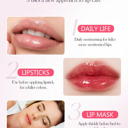 2PCS Lip Oil Lip Balm Set All-Day Long-Lasting Moisturizer Lip Care Plumps Lips Reduces Lip Lines Lipstick & Nourishment