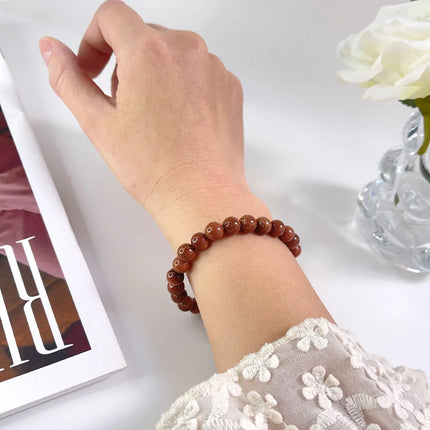 Natural Stone Pink Zebra Beaded Bracelet 6/8mm Dalmatian Jasper Rhodochrosite Agate Bracelet Gemstone Beads Bracelet