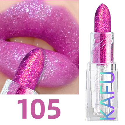 Multi-color Glitter Lipstick Beauty Girl Diamond Waterproof Lip Tint Long Lasting Shimmer Lip Makeup Red Rose Pearlescent  Lip