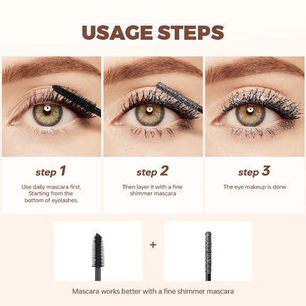 5D Colorful Silk Mascara Blue Red Golden Cream Length Waterproof and Non-caking Colored Thickening Lengthening Curling Mascara