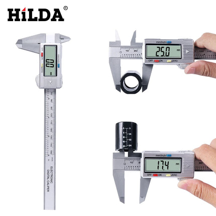 HILDA 0-150mm Vernier Caliper digital Electronic Digital Caliper 6 Inch LCD Micrometer Measuring Tool
