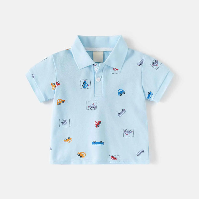 Toddler Boys POLO Shirt Summer Kids Clothes 1 to 2 3 4 5 6 Year Short Sleeve Lapel T Shirts Children School Polos Shirts