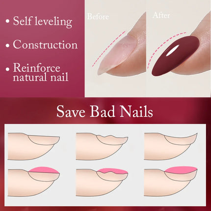 UR SUGAR 7ml Pink Nude Natural Rubber Base Gel Nail Polish Semi Permanent Chrome Sequins Soak Off Construction UV Gel Varnish