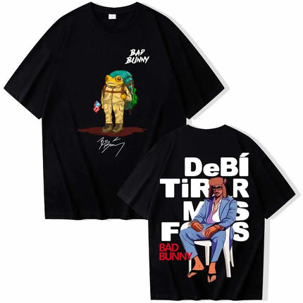 Debi Tirar Mas Fotos World Tour 2026 Bad Bunny Graphic T-Shirts Men Women Loose Casual Cotton Tees Street Hip Hop Oversized Tops