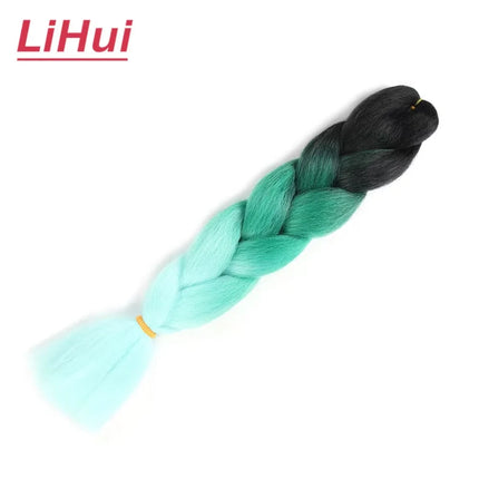 24 Inches Synthetic Braiding Hair Jumbo BraidOmbre Jumbo Hair Extension For Women DIY Hair Braids Purple Pink  Yellow Gray Lihu