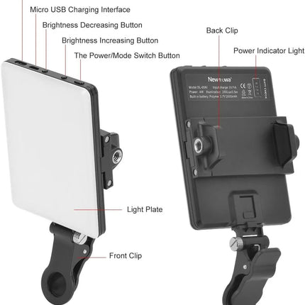 LED Portable Clip-on Selfie Light; Video Conference Lighting, 3 Lighting Modes, Suitable for iPhone Camera Laptop