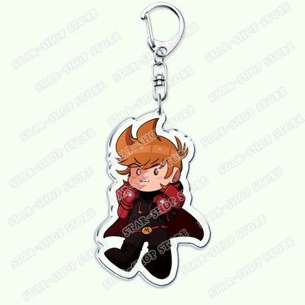 Cartoon Anime Eddsworld Tord Keychain Accessories Bag Comic Ringo Edds Meme Keyrings Jewelry Fans Friends Birthdays Gifts