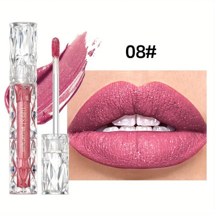 Beauty Purple Glitter Liquid Lipstick - Highly Pigmented Velvet Matte Waterproof Long Lasting Non-Stick Cup