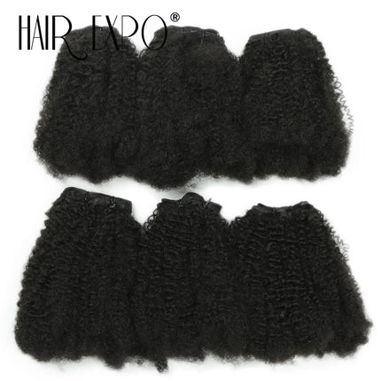 6PCS Afro Kinky Curly Hair Bundles 8" Synthetic Hair Weft Curly Weave Ombre Protein fiber Marley Twist Braiding Hair Extensions