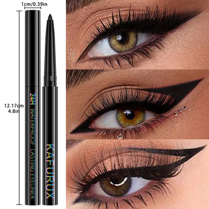 3PCS Black Eyeliner Pencile+Mascara+Liquid Eyeliner Pen Set Waterproof Smudge-Proof for Bold Eye Makeup Gifts Natural Eyeliner