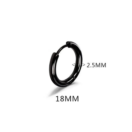 LATS 2024 New Simple Stainless Steel Small Hoop Earrings for Women Men 8mm To 20mm Round Cartilage Ear Piercing Fashion Jewelry