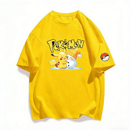 2026 Pokemon T-shirt Pure Cotton Casual T-shirt Round Neck T-shirt Short Sleeve Clothing Summer Sports Casual Short Sleeve Top