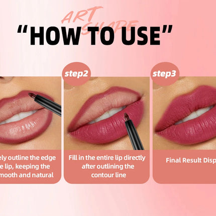QIBEST Matte Lip Liner Set 12 Colors Nude Shades Lipliner Pen Waterproof Lip Contouring Pencils Lasting Makeup Kits Lipstick Pen