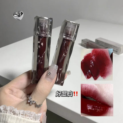 6 Colors Lip Gloss Waterproof Mirror Jelly Lip Glaze Water-light Long Lasting Moisturising Glossy Red Tint Lips Makeup Cosmetics