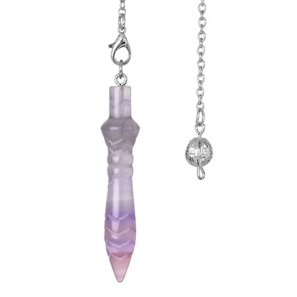 Natural Stone Pendant Egyptian Crystal Pendulum for Divination Dowsing Reiki Pink Clear Quartz Amethysts Black Onyx Pendulo X130