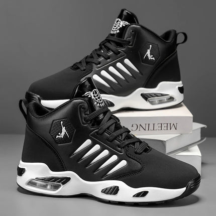 Men's High-Top Basketball Shoes Feature a Breathable Mesh Design for Maximum Comfort Outdoor Shock-Absorbing Running Shoes, High-Rebound Cushioning Technology, Make Running Smoother and More Comfortable, Enhance Support, Styl