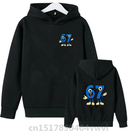 67 Kids Hooded Sweatshirt Funny Internet Slogan Fashionable Funny Comfortable Casual Boy Girl Pullover Children Hoodie
