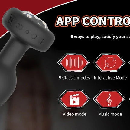 10 Speeds Vibrating Buttplug Wireless/APP Remote Control Anal Plug Male Prostate Massager Adult Erotic Sex Toy for Women Men 18