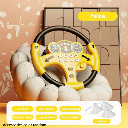 Kids's Simulation Steering Wheel Toy Early Education Simulation Sound Steering Wheel Early Learning Toy,Gifts for Kids