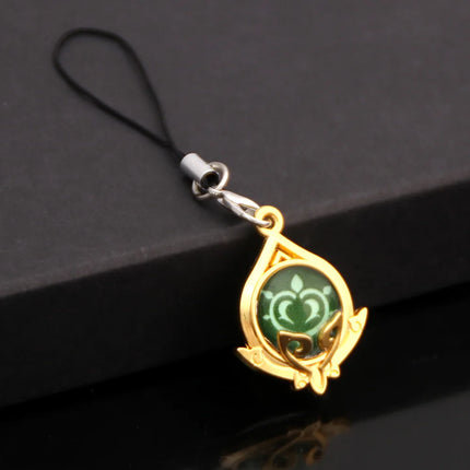 Game Genshin Impact Vision Keychain Luminous 7 Element Double Side Glass Pendant Eye Of Original Keyring Phone Charms Souvenir