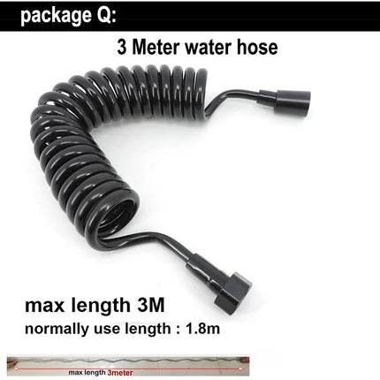 Handheld Black Toilet wash Bidet Faucet Spray Gun Sprayer shower head Anal cleaning washer WC Bathroom water valve hose holder