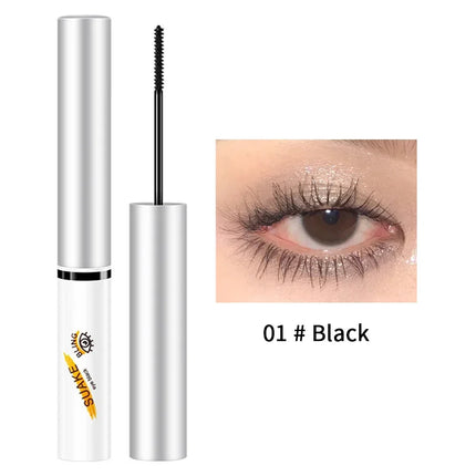 Ultra-Fine Small Brush Mascara Lengthen Eyelashes Curling Thick Waterproof Natural Black Brown Lashes Extension Korean Cosmetics