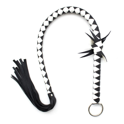 Black Leather Snake Whip BDSM Bondage Spanking Paddle Fetish Roleplay Slave Punishment Adult Sex Toys for Women Men Couples Bed