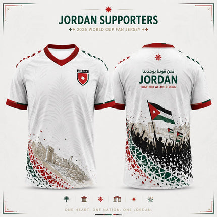 2026 Jordan Fan Red Football Jersey, Crest Print, Lightweight Motorcycle Breathable Sports Top for Unisex & Collectors
