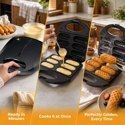 Cross-border EU standard corn hot dog sausage machine, double-sided heating, 750W hot dog machine, mini cake breakfast machine