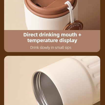Smart Temp Display Stainless Steel Tumbler Mug Vacuum Insulated Coffee Cup Travel Thermos Cups Thermal Hot Water Bottle for Tea