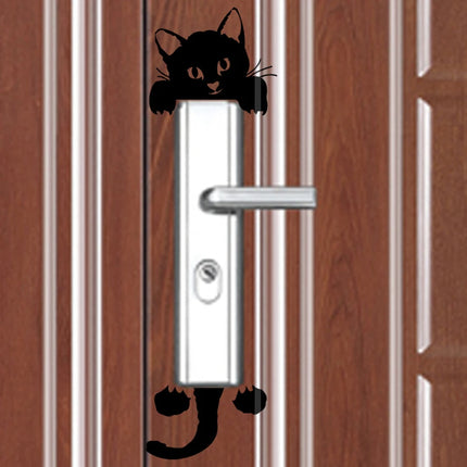 Cartoon Funny Cute Peeping Black Cat Vinyl Walls Art Switch Stickers for Kids Room Cozy Home Decoration Children Favorite Gifts