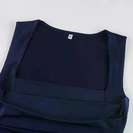 Folds Tanks for Women Solid Elegant Slim Sexy Harajuku Minimalist High Street Y2k Clothes Crop Tops Design