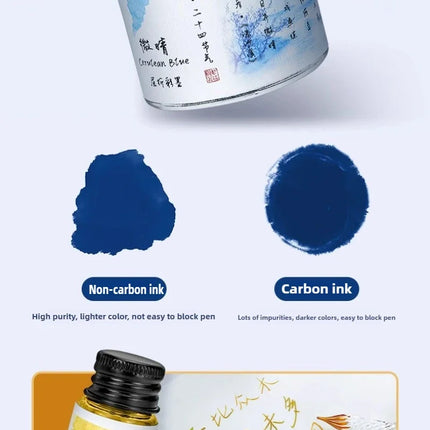 Ostrich 24 Colors 30/15ml Layered Chromatography Fountain Pen Ink Vibrant Gradient Watercolor Non Carbon Non Clogging Stationery