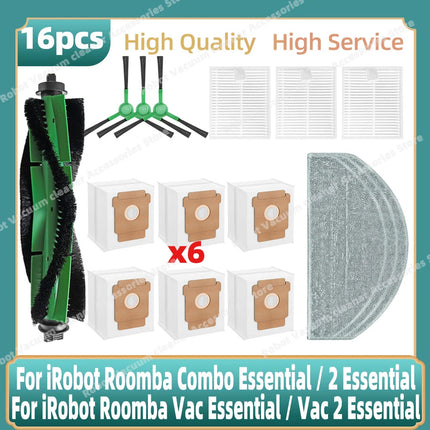 Compatible For iRobot Roomba 105 Combo, Roomba Combo Essential / 2 Essential  Main Side Brush Hepa Filter Mop Dust Bag Parts