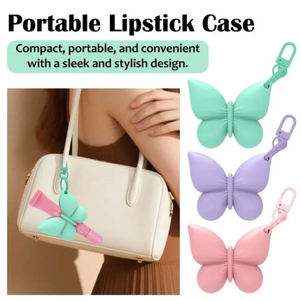Silicone Lip Balm Holder with Clip-On Keyring and Sweet Bowknot for Outdoor Adventures