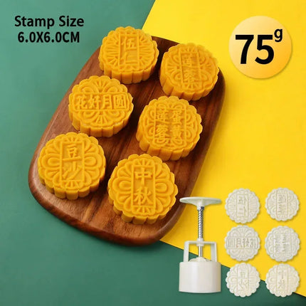 50/75/100/125g Mid-Autumn Festival Mooncake Mold Chinese Style Cookie Cutter Mung Bean Hand Pressure Fondant Moon Cake Mould