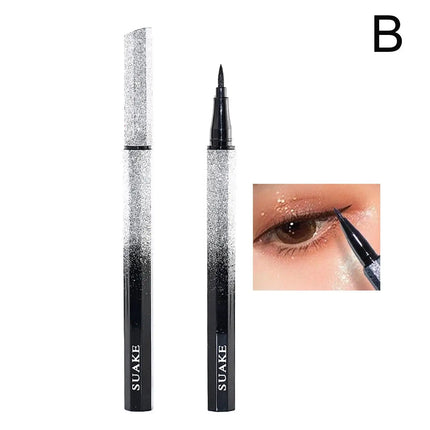 DIY Rotate Eyeliner Stamp Integrated Black Brown Dual-Tip Eyeliner Wing Stencil Waterproof Smudge-Proof Long Lasting Liquid Pen