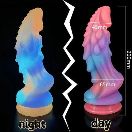 Fluorescent Bad Dragon Dildo Huge Luminous Dildos for Women Silicone Suction Cup Dog Anal Plugs Masturbator Sex Toys for Couples
