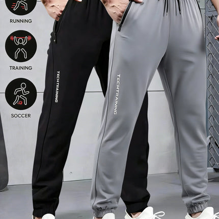 2-Piece Summer Breathable Ultra Thin Men's Stretchy Sweatpants Casual Joggers For Workout Outdoor Wear