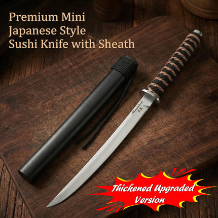 Premium Japanese Sushi Knife with Sheath-Ultra Sharp Portable Chef Knife for Kitchen,Stainless Steel Mini Sashimi Knife