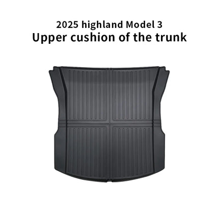 For Tesla 2024-25 Model 3 Highland 3 Rear Trunk Mat TPE Car Pads Waterproof Protective Trunk Mats Upper layer of trunk cushion