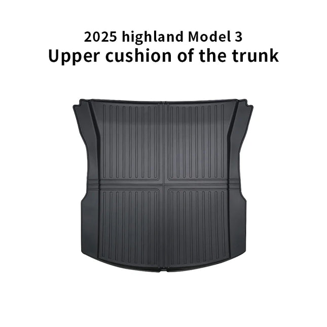 For Tesla 2024-25 Model3 Highland 3  Rear Trunk Mat TPE Car Pads Waterproof Protective Trunk Mats Upper layer of trunk cushion