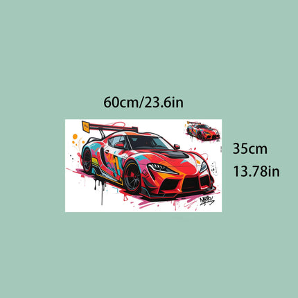 Cool Racing Car Stickers for Room Decoration Men's Favorite Wall Paper Beautification Super Stylish Decals for Teens' Bedroom
