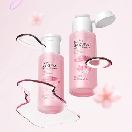 Japanese Sakura Infused Makeup Remover 100ml Deep Cleansing Water Cherry Blossom Extract Pore Refiner Soothing Moisturizing