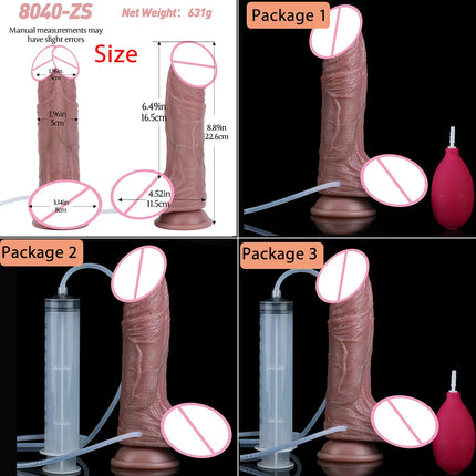 SXXY Skin-Like Realistic Squirting Dildo Silicone Water Spray Anal Plug G-spot Stimulation  Adult Pleasure Toys for Men Women