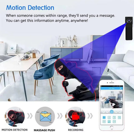 4K HD mini WiFi camera, supports remote viewing, motion detection, DIY small home nanny style HD wireless camera