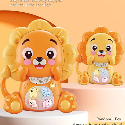 Cartoon Electric Music Toys for Kid, Lighting Musical Piano Model Lion Rabbit Elephant Early Education Gifts