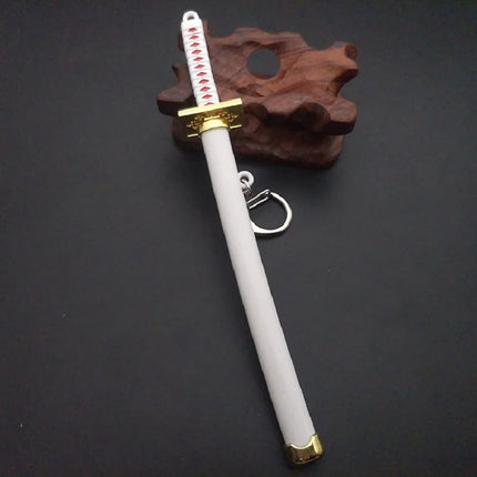 Anime Keychain Roronoa Zoro Samurai Sword Metal Key Ring Scabbard Keyring Katana Buckle Key Chain Unisex Jewelry Gift